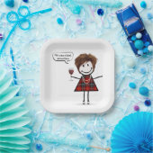 パーティーの赤ワインの女の子 ペーパープレート (パーティー)