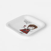 パーティーの赤ワインの女の子 ペーパープレート (傾斜あり)