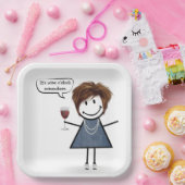 パーティーの赤ワインの女の子 ペーパープレート (パーティー)