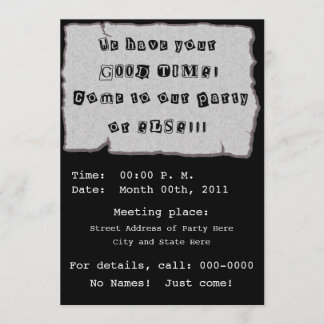 パーティーの身代金要求書 招待状