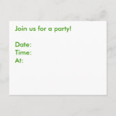 パーティーの郵便はがきの招待-夏のカシ インビテーションポストカード (裏面)