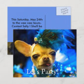 パーティーの郵便はがき-パーティーのチワワを許可します インビテーションポストカード (正面/裏面)