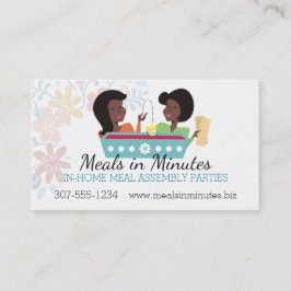 パーティーの食事アセンブリアフリカ系アメリカ人の女性の調理 名刺