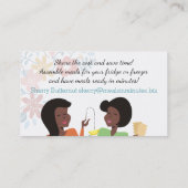 パーティーの食事アセンブリアフリカ系アメリカ人の女性の調理 名刺 (裏面)