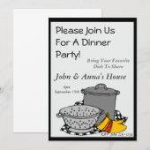 パーティーの食事持ち寄り 招待状 (正面/裏面)