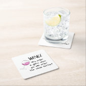 パーティーの飲み物を言う赤ワインのおもしろいな単語 スクエアペーパーコースター (インサイチュ)