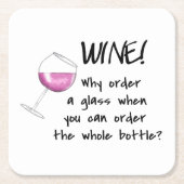 パーティーの飲み物を言う赤ワインのおもしろいな単語 スクエアペーパーコースター (正面)