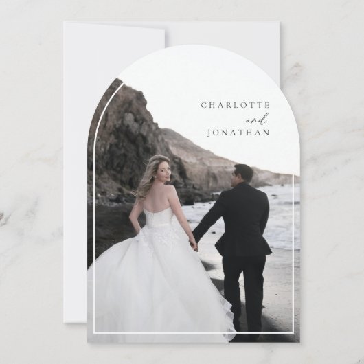 パーティーの駆け落ちミニマル後の楽し結婚さ 招待状 (裏面)