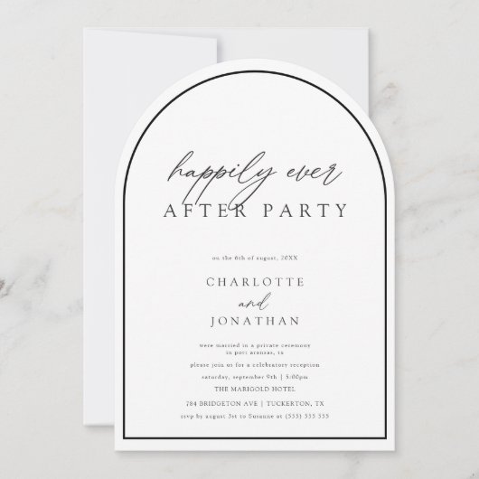 パーティーの駆け落ちミニマル後の楽し結婚さ 招待状 (正面)