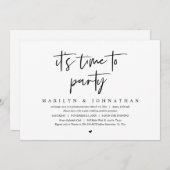 パーティーの駆け落ち結婚お祝い 招待状 (正面/裏面)