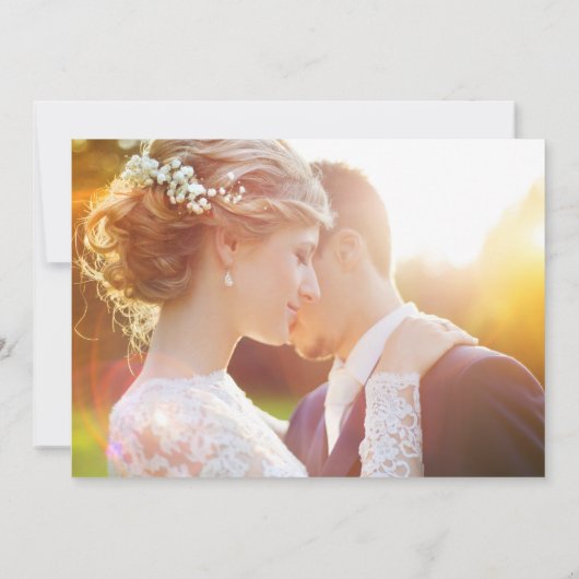 パーティーの駆け落ち結婚写真の後で幸せに 招待状 (裏面)