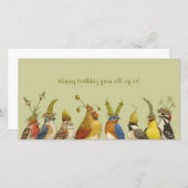 パーティーの鳥のハッピーバースデーのすべての私たちのカード (正面/裏面)