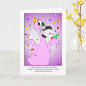 パーティーの鳥: 陽気な誕生日 カード (黄色い花)