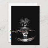 パーティーのDJ招待状（ソーシャルメディアアイコン付き） 招待状 (正面/裏面)