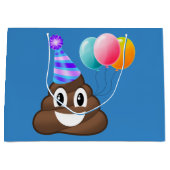 パーティーのPooperの誕生日のEmojiのギフトバッグ ラージペーパーバッグ (正面)