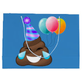 パーティーのPooperの誕生日のEmojiのギフトバッグ ラージペーパーバッグ (裏面)