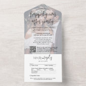 パーティーのQRコード結婚と写真の後で幸せに オールインワン招待状 (内側)