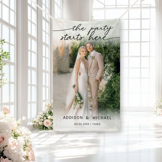 パーティーはここから始まる！ フォトウェディングバナー 横断幕