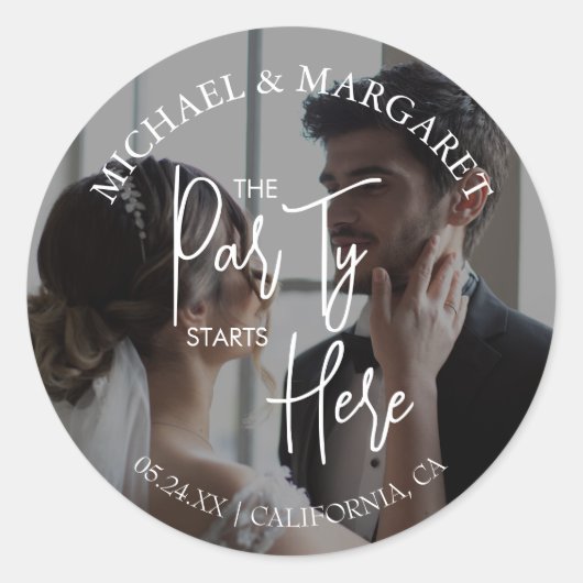 パーティーはここから始まる リハーサルディナー フォト ラウンドシール (正面)