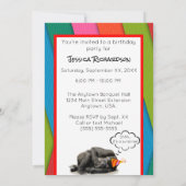 パーティーは動物のゴリラのように帽子の誕生日 招待状 (裏面)