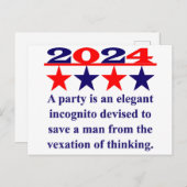 パーティーは忍エレガントび込む – 政治引用文 ポストカード (正面/裏面)