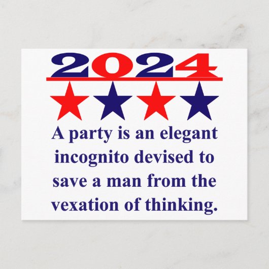 パーティーは忍エレガントび込む – 政治引用文 ポストカード (正面)