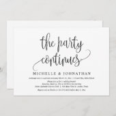 パーティーは続く、結婚の駆け落ちお祝い 招待状 (正面/裏面)