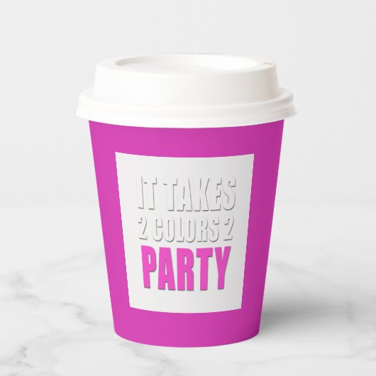 パーティーは2色のピンクの白 紙コップ (正面)