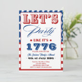 パーティーは7月の1776 4日 招待状 (スタンド正面)