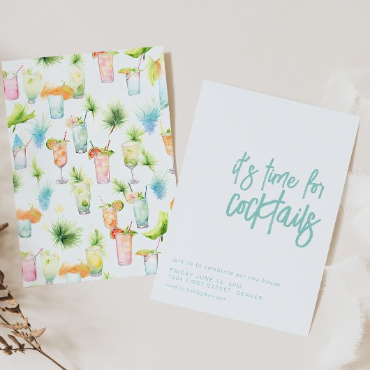 パーティーへのご招待 カクテル ハウスウォーミングパーティー 招待状