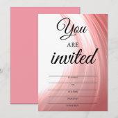 パーティーへのサーモンピンクの招待状 招待状 (正面/裏面)