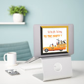 パーティーへの魔女の道 ハロウィンクルー 猫 バット ふくろう シール (デスク上のノートパソコン)