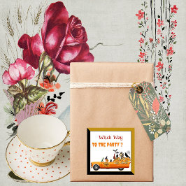 パーティーへの魔女の道 ハロウィンクルー 猫 バット ふくろう シール