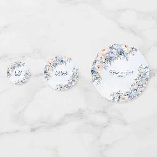 パーティーほこりっぽい青い水色のアイボリー花離れの花 コンフェッティ (正面)