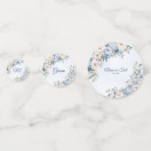 パーティーほこりっぽい青い水色のアイボリー花離れの花 コンフェッティ (裏面)