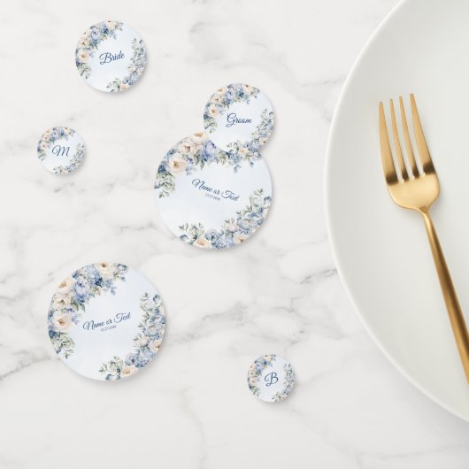 パーティーほこりっぽい青い水色のアイボリー花離れの花 コンフェッティ (グループ)