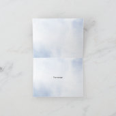 パーティーほこりっぽい青い水色のアイボリー花離れの花 サンキューカード (内部)