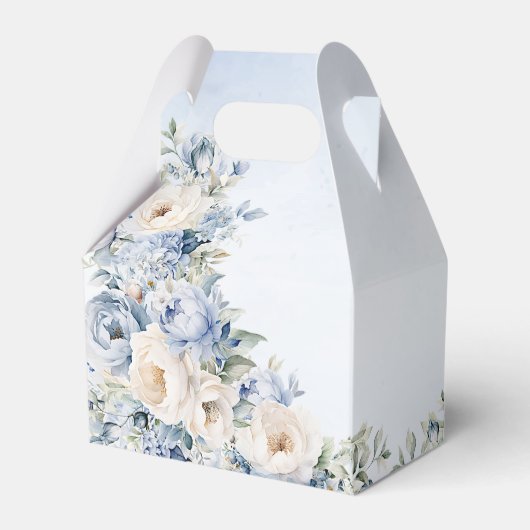 パーティーほこりっぽい青い水色のアイボリー花離れの花 フェイバーボックス (裏面サイド)