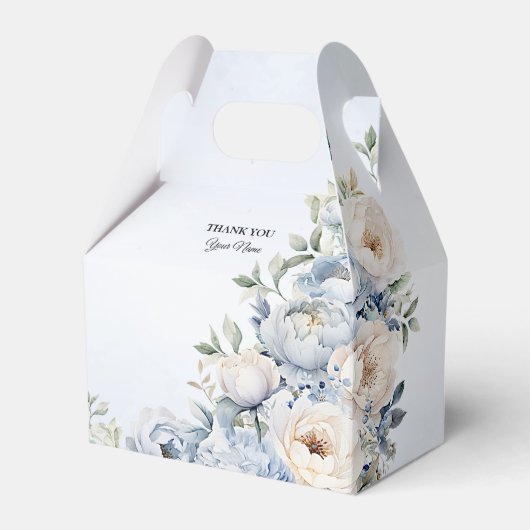 パーティーほこりっぽい青い水色のアイボリー花離れの花 フェイバーボックス (正面サイド)