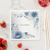 パーティーほこりっぽい青い水色の花シルバーエレガント スタンダードランチョンナプキン (インサイチュ)