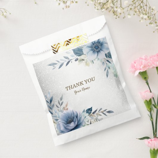 パーティーほこりっぽい青い水色の花シルバーエレガント フェイバーバッグ (封をした状態)