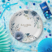 パーティーほこりっぽい青い水色の花シルバーエレガント ペーパープレート (パーティー)