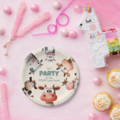 パーティーまで牛の来家かわい誕生日 ペーパープレート (パーティー)