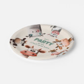 パーティーまで牛の来家かわい誕生日 ペーパープレート (アングル)