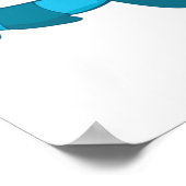 パーティーよくはしゃぐ帽子の青い漫画の怪物 ポスター (角)