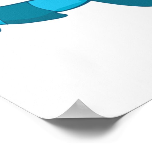 パーティーよくはしゃぐ帽子の青い漫画の怪物 ポスター (角)