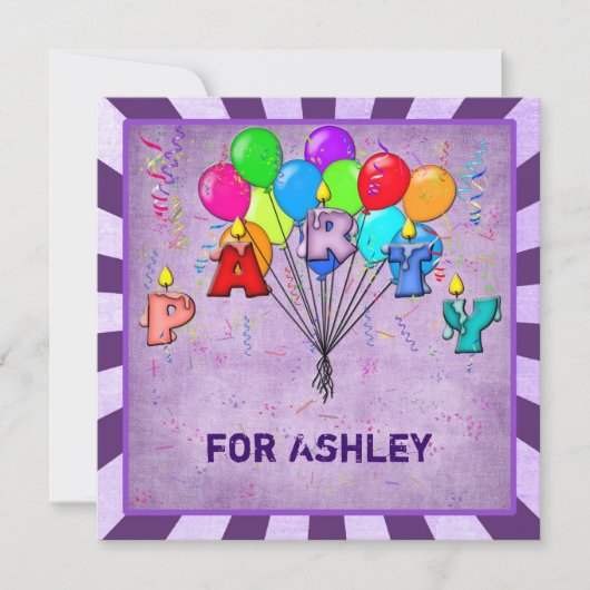 パーティーろうそく 招待状 (正面)