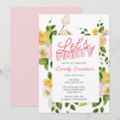 パーティーをしよう！トレンディなタイポグラフィー 100歳の誕生日 招待状 (正面/裏面)