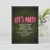 パーティーをしよう ネオン ボックスウッド 汎用 招待状 (スタンド正面)