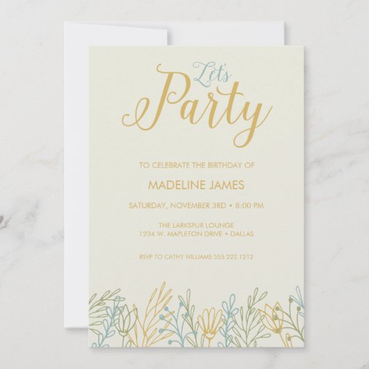 パーティーをしよう 招待状 (正面)